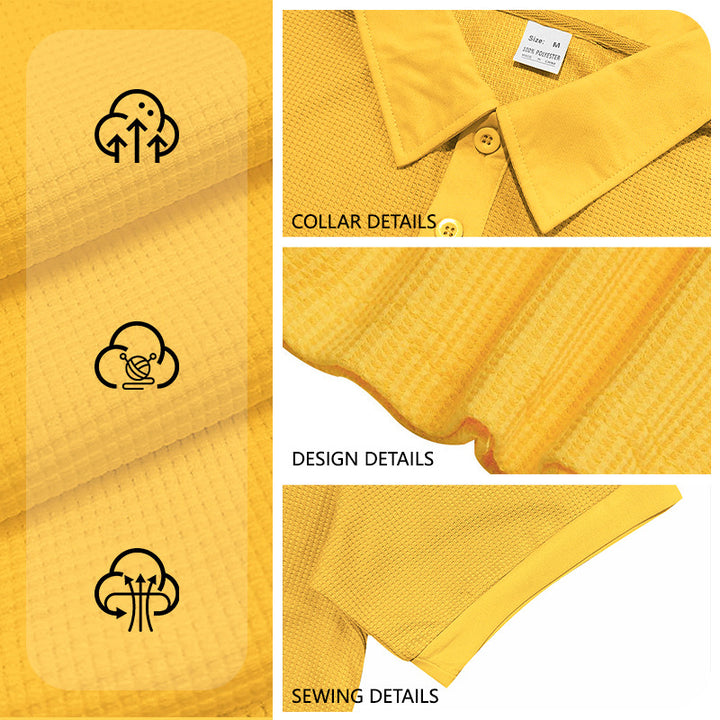 Men's body-hugging polo with micro-rib structure, double-quilted collar, and slim fit StylebySassy