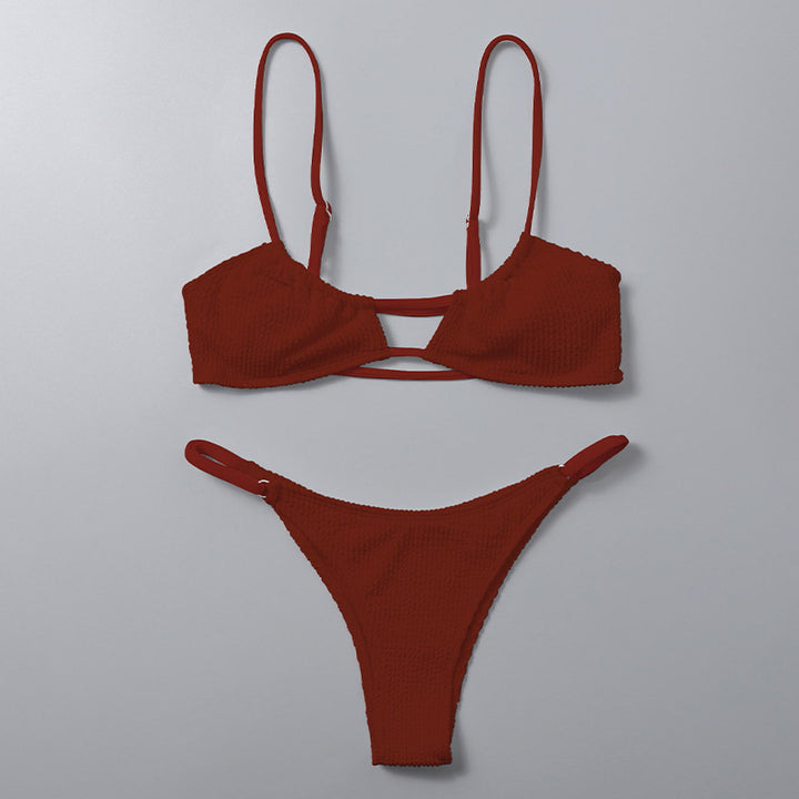 Women's bikini set with trendy rib structure and adjustable straps StylebySassy