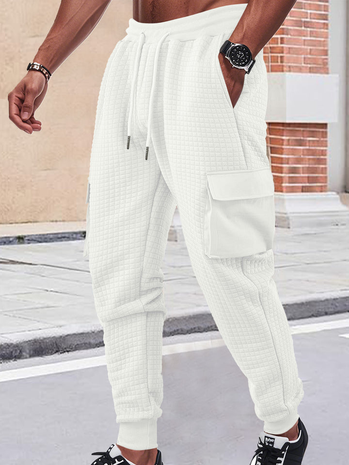 Men's Nano Square Structured Cargo Jogging Pants with Drawstring Waist and Patch Side Pockets StylebySassy