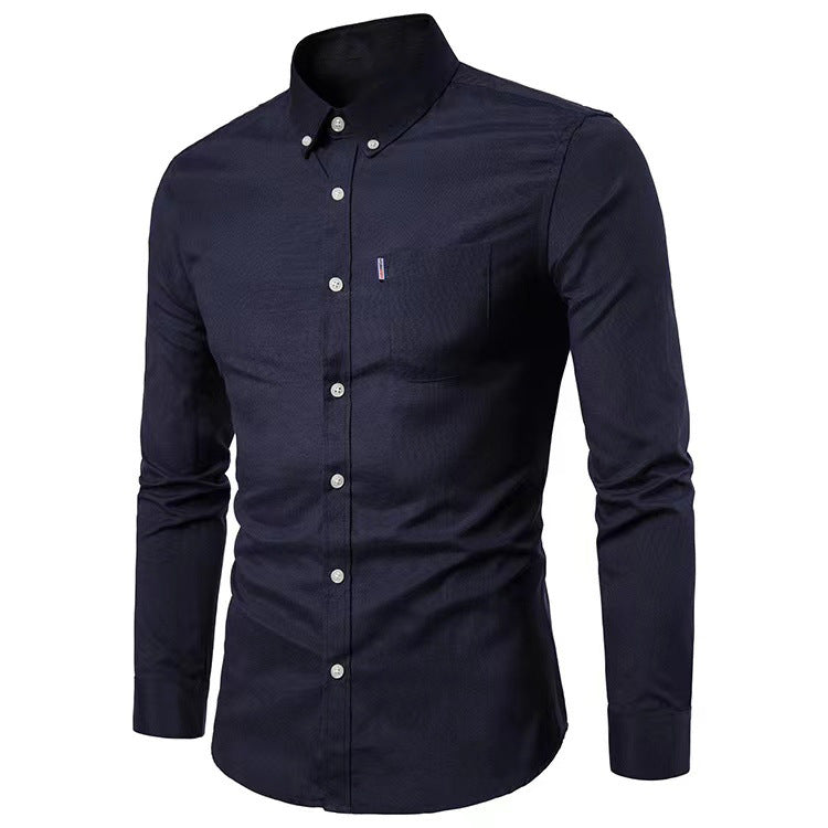 Men's tailored Oxford shirt with button-down collar and chest pocket StylebySassy