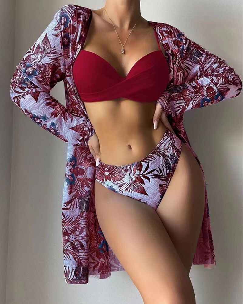 Women's Bikini Set with Floral Cover-Up StylebySassy