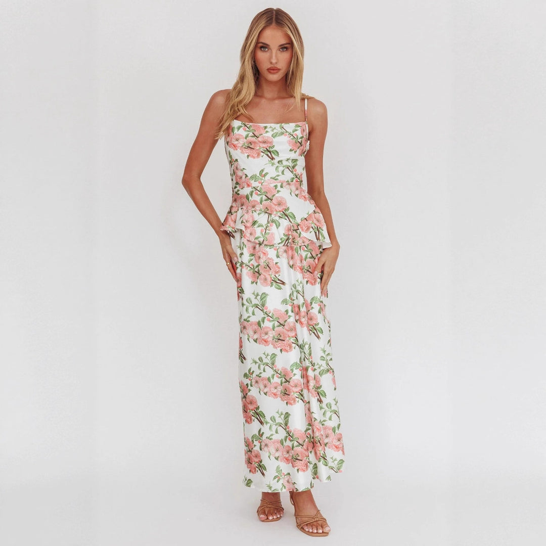 Women Elegant Peplum Dress with Floral Design StylebySassy