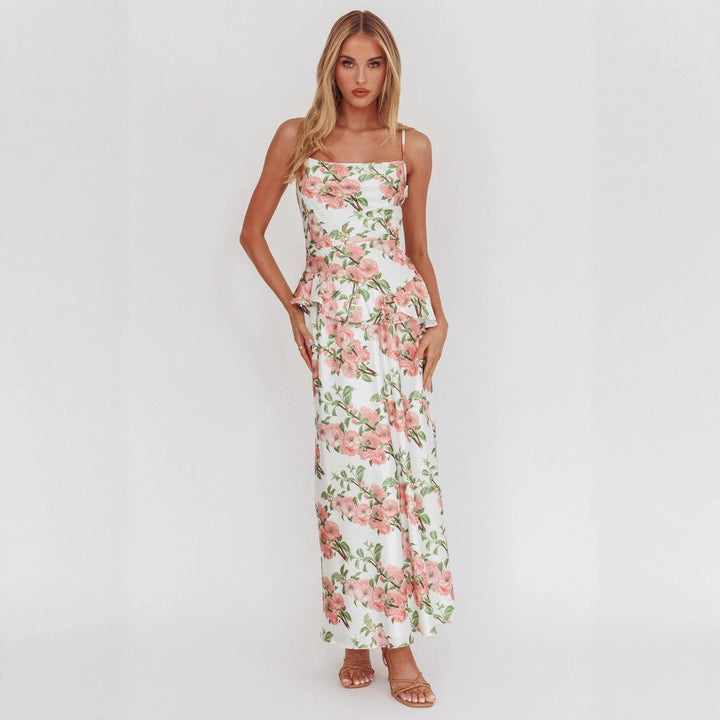 Women Elegant Peplum Dress with Floral Design StylebySassy