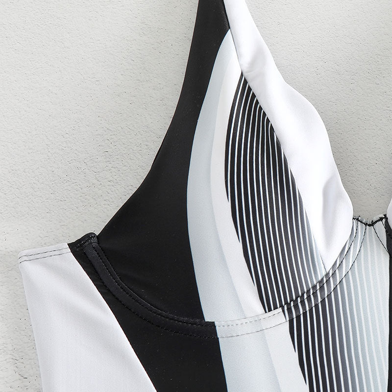 Women's one-piece swimsuit with stylish geometric design StylebySassy