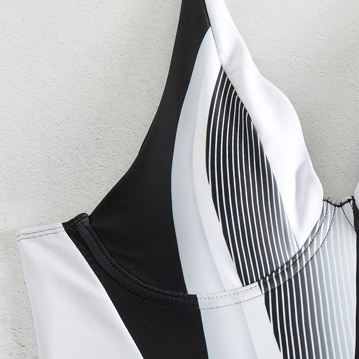 Women's one-piece swimsuit with stylish geometric design StylebySassy