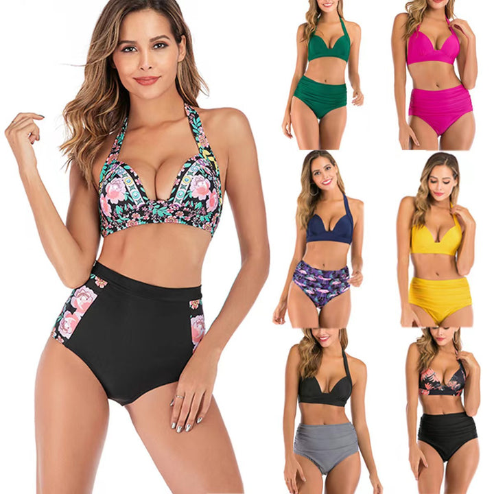Ladies High-Waisted Bikini Set with Adjustable Top StylebySassy