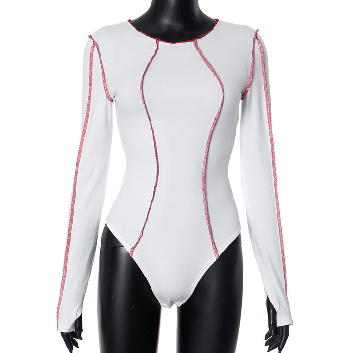 Women's Long-Sleeved Bodysuit with Fashionable Accents StylebySassy