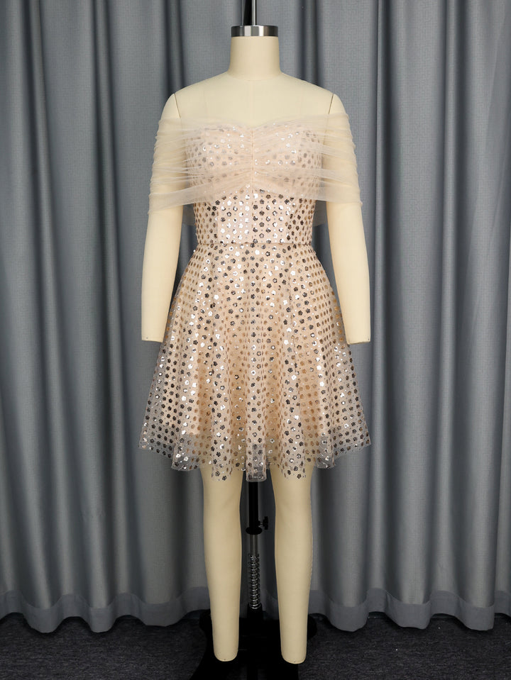 Ladies glamorous tulle dress with sparkling sequins StylebySassy