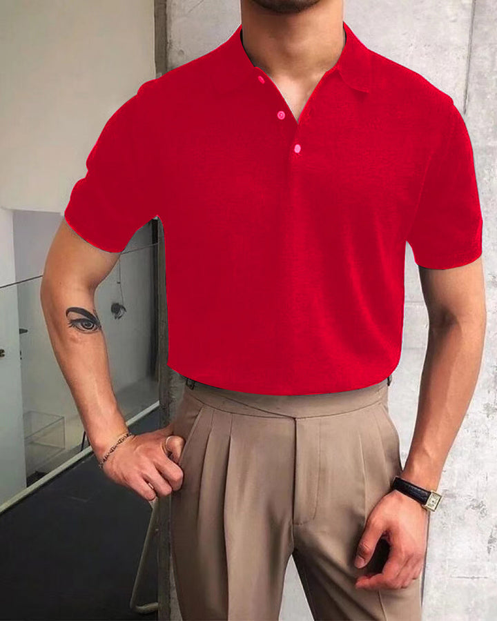 Men's nano Premium fine knit polo shirt with open shirt collar and subtle button placket StylebySassy