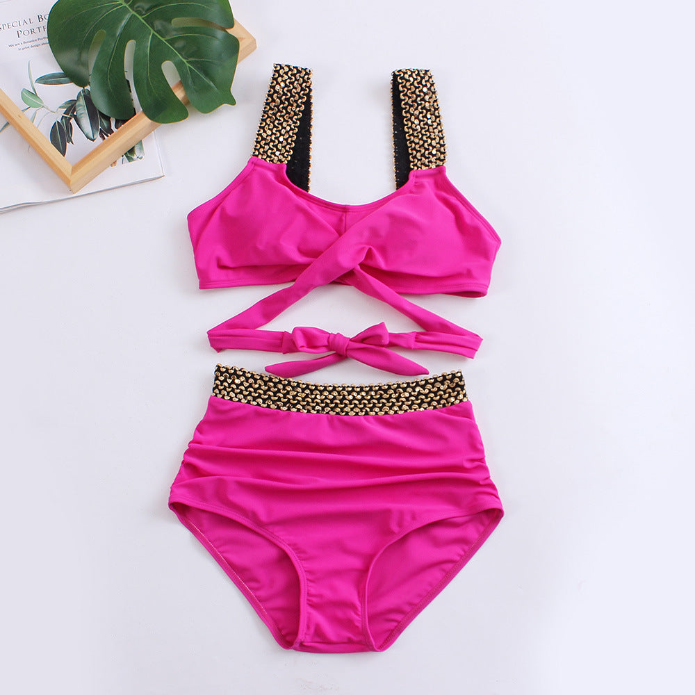 Women's High-Waisted Bikini Set with Stylish Wrap Top StylebySassy