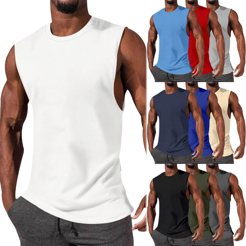 Men's athletic tank top with extra deep arm cut and elastic cotton blend StylebySassy