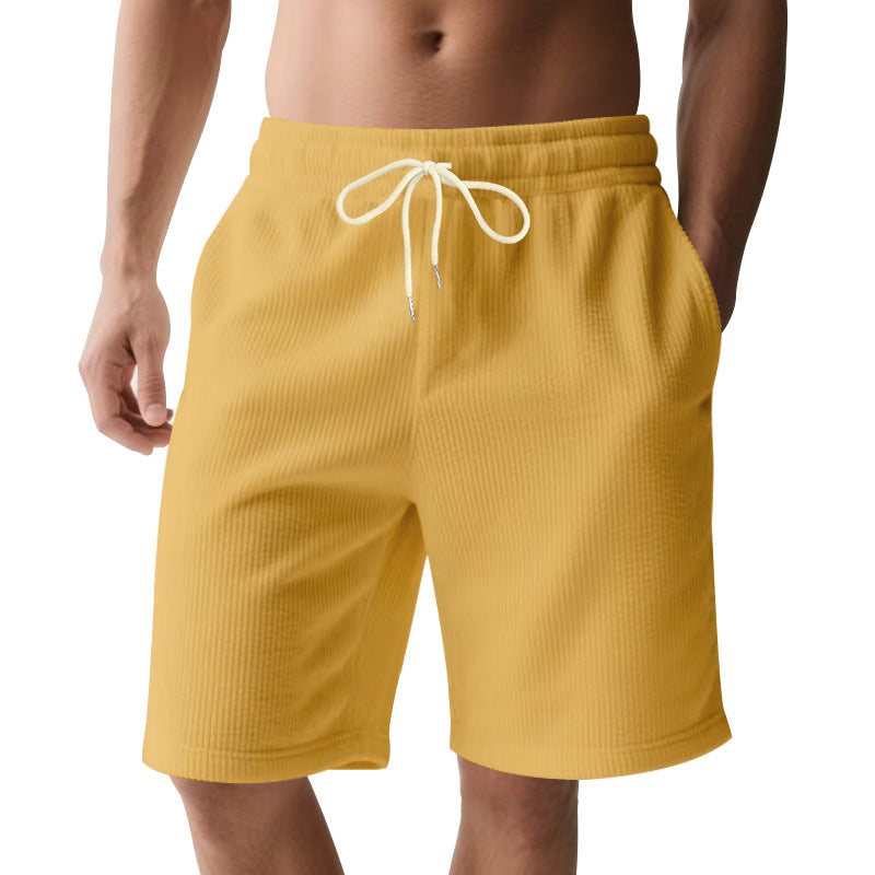 Men's knee-length Bermuda shorts with elastic waistband, drawstring, and side pockets StylebySassy