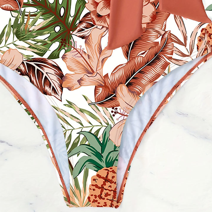 Women One-Piece Swimsuit with Floral Wrap Detail StylebySassy