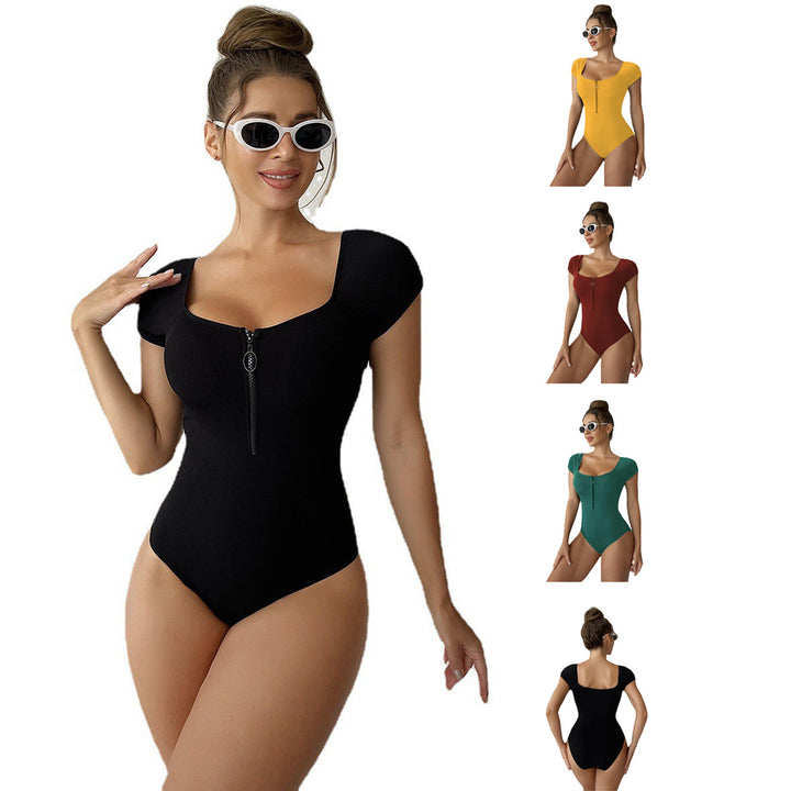 Women Styling One-piece Swimsuit with Zipper StylebySassy