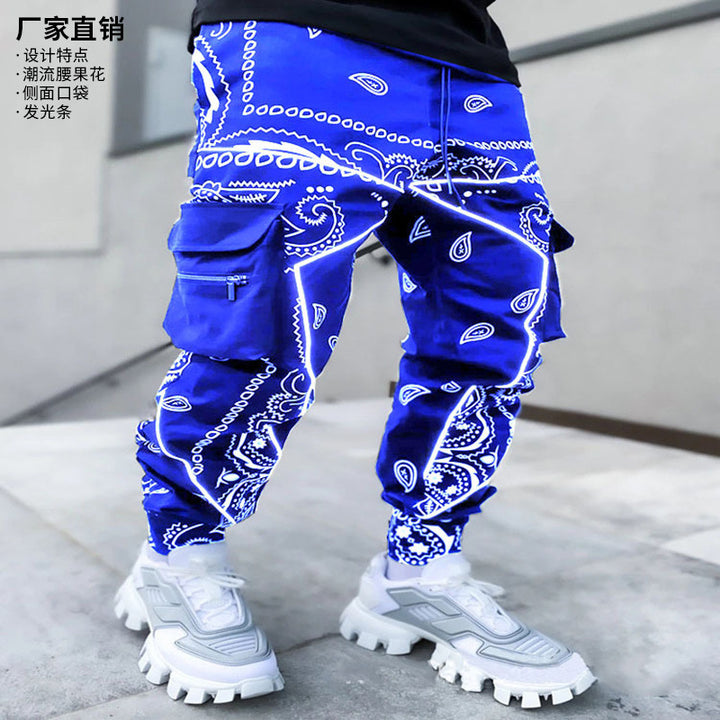 Men's Nan Bandana Cargo Jogging Pants with Drawstring and Elastic Cuffs StylebySassy