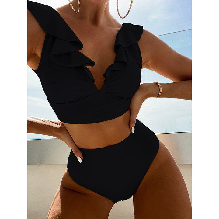 Women's bikini set with voluminous ruffle details and high-cut briefs StylebySassy