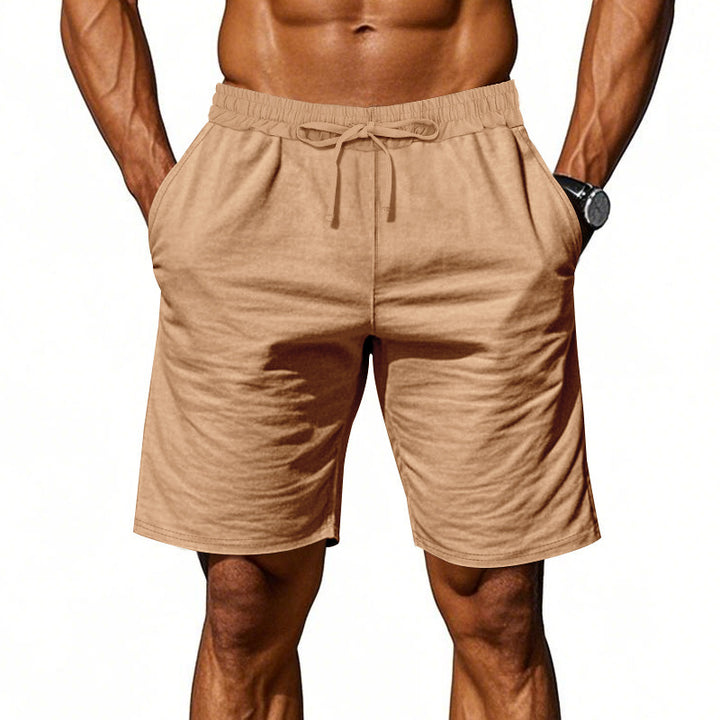 Men's casual cotton blend leisure shorts with elastic waistband and side pockets StylebySassy