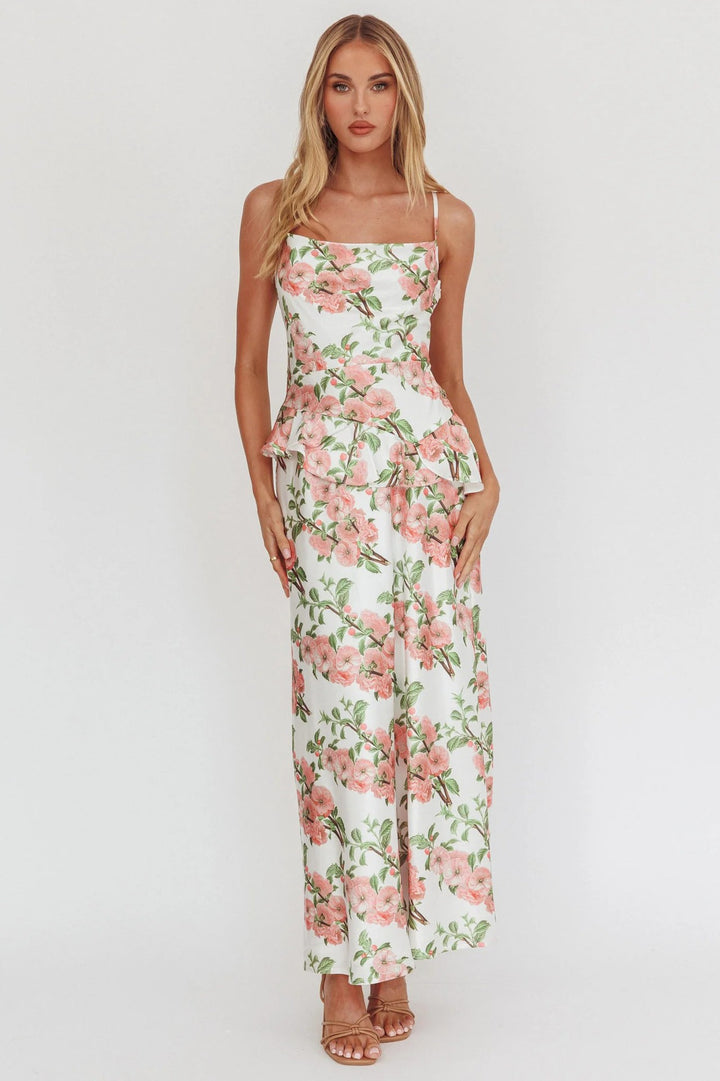 Women Elegant Peplum Dress with Floral Design StylebySassy