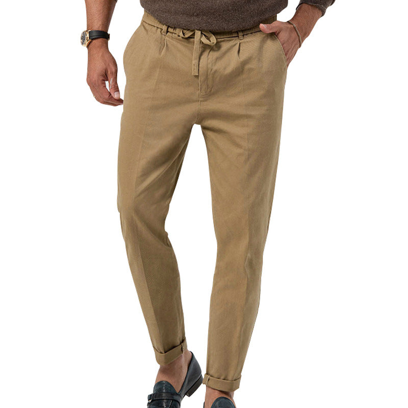 Men's lightweight linen pants with drawstring and slim fit StylebySassy