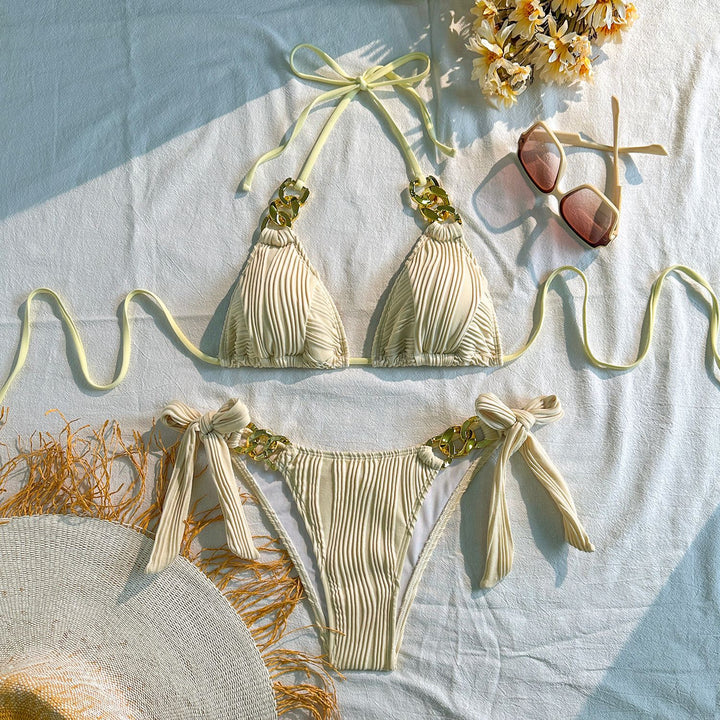 Women's Triangle Bikini with sophisticated chain details StylebySassy