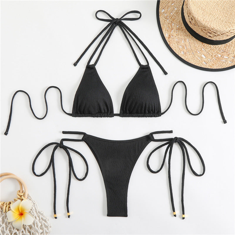 Women's Triangle Bikini Set with Adjustable Ties StylebySassy