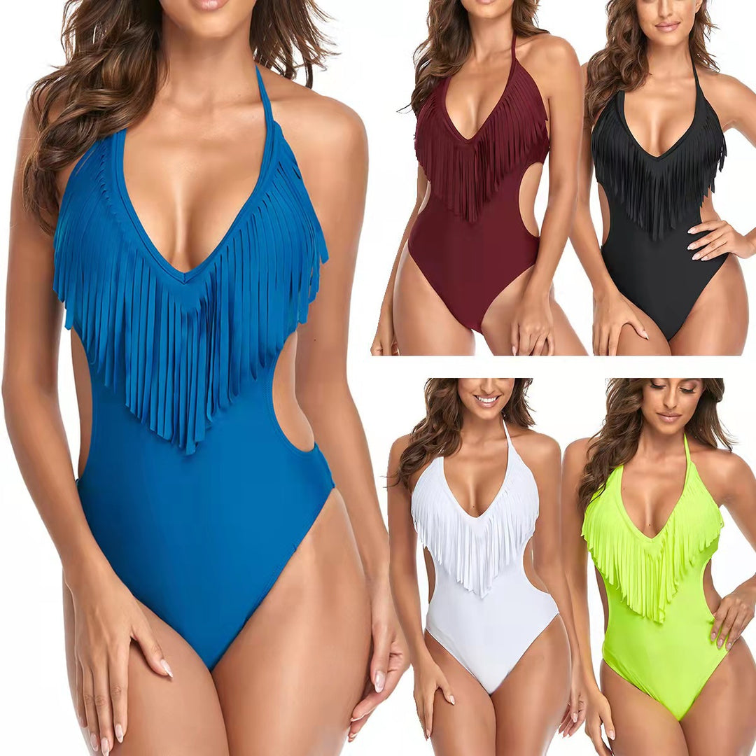 Women's One-Piece Swimsuit with Fringes StylebySassy