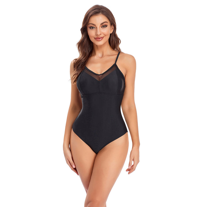 Women's One-Piece Swimsuit with Transparent Mesh Inserts StylebySassy