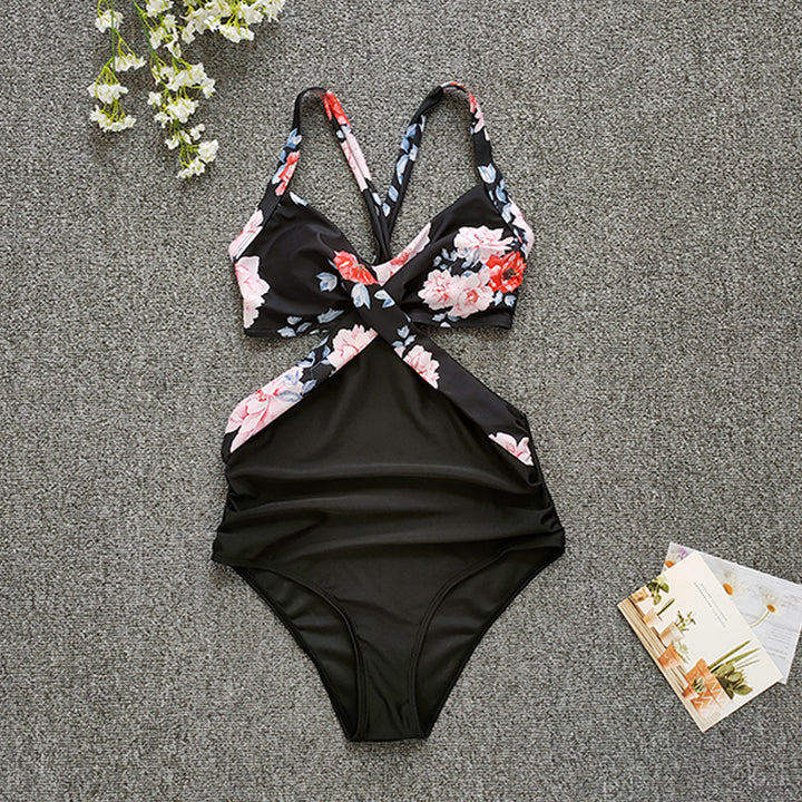 Women's One-Piece Swimsuit with Crossed Design StylebySassy