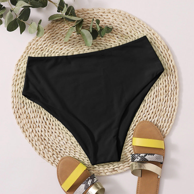 Women's High-Cut Bikini Bottom with Elegant Waistband StylebySassy