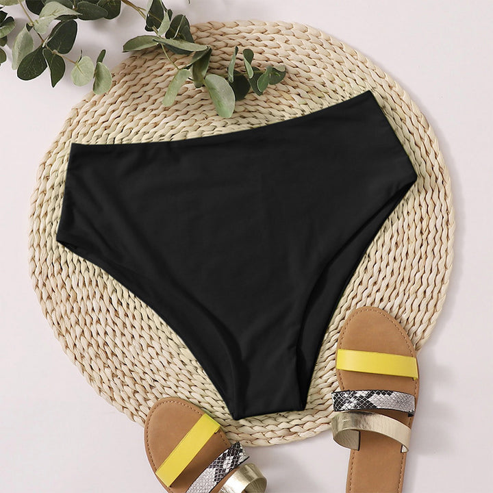 Women's High-Cut Bikini Bottom with Elegant Waistband StylebySassy