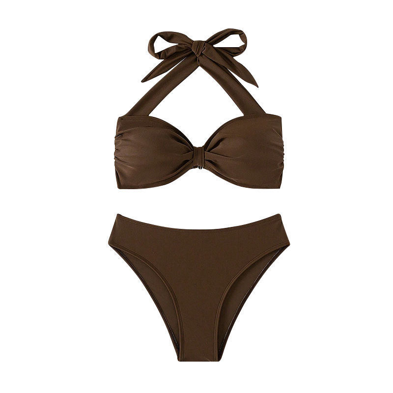 Women's Bandeau Bikini Set with Elegant Knot Design StylebySassy