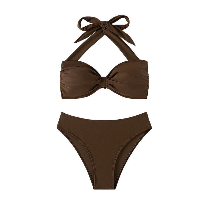 Women's Bandeau Bikini Set with Elegant Knot Design StylebySassy