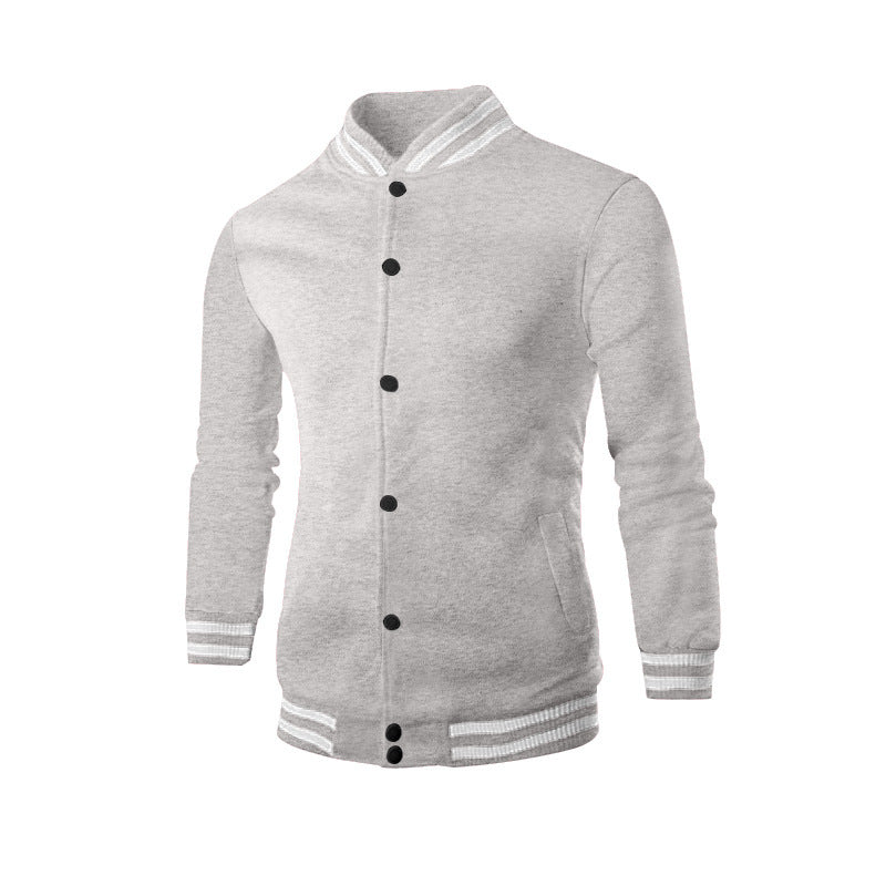 Men's nan college cardigan in retro look with ribbed collar, snap button closure and side pockets StylebySassy