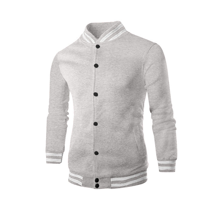 Men's nan college cardigan in retro look with ribbed collar, snap button closure and side pockets StylebySassy