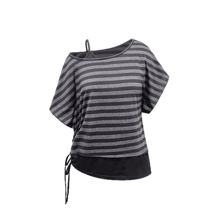 Women's Asymmetrical Striped Top with Refined Cut StylebySassy