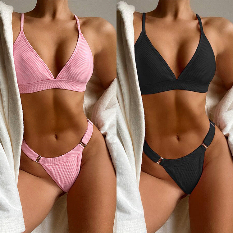 Ladies Triangle Bikini Set with luxurious band details StylebySassy