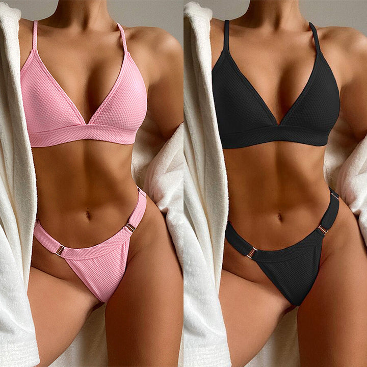 Ladies Triangle Bikini Set with luxurious band details StylebySassy