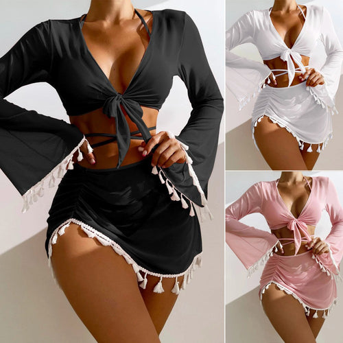 Women's Bathing Set with Charming Fringes StylebySassy