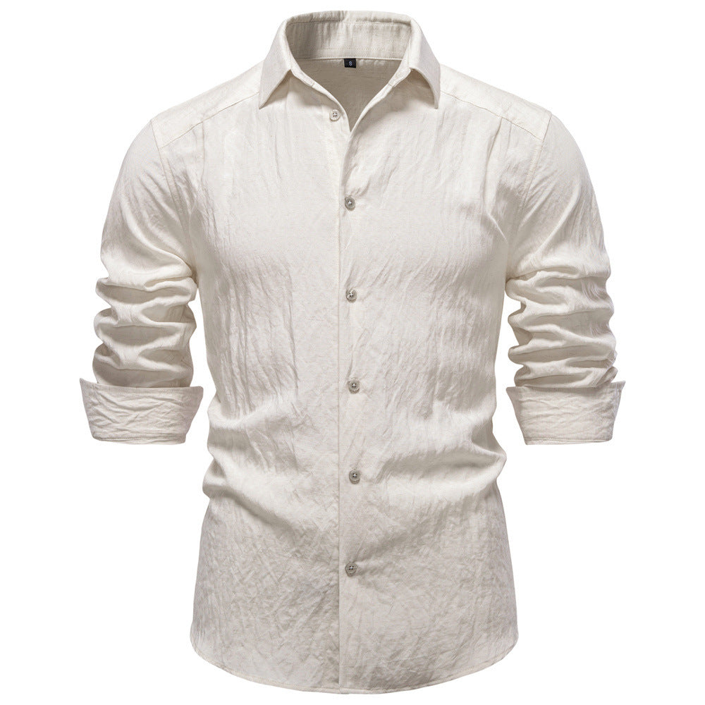 Men's structured linen shirt with Kent collar and tailored fit StylebySassy