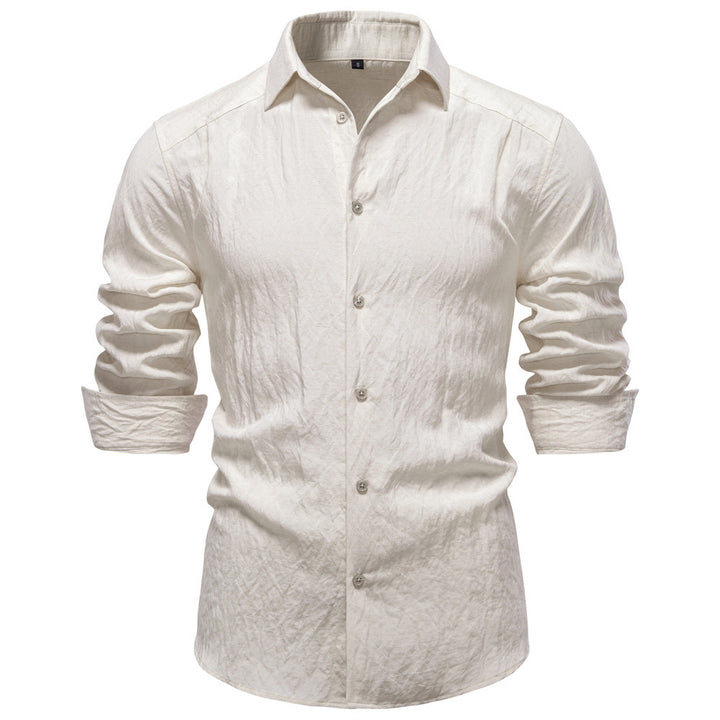 Men's structured linen shirt with Kent collar and tailored fit StylebySassy