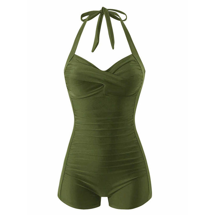 Women One-Piece Swimsuit with Trendy Wrap Design StylebySassy