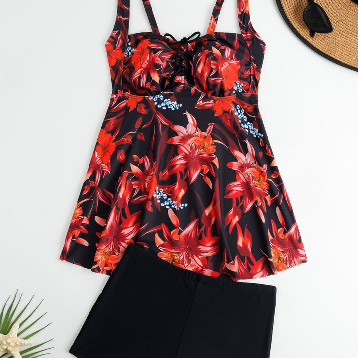 Women's tankini with floral top and comfortable shorts StylebySassy