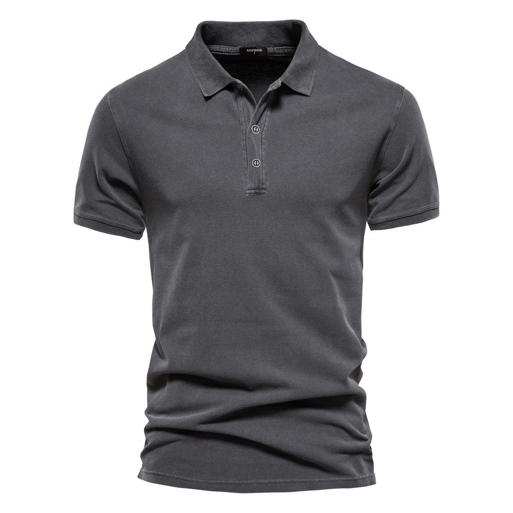 Men's breathable cotton polo with short sleeves and fine piqué structure StylebySassy