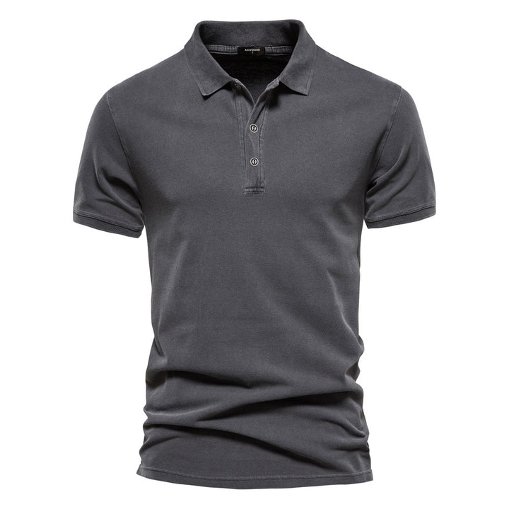 Men's breathable cotton polo with short sleeves and fine piqué structure StylebySassy