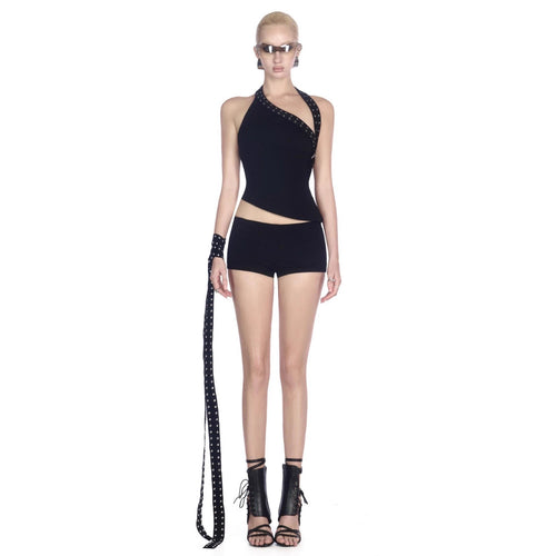 Women's Innovative Cut-Out Top with Decorative Eyelets StylebySassy