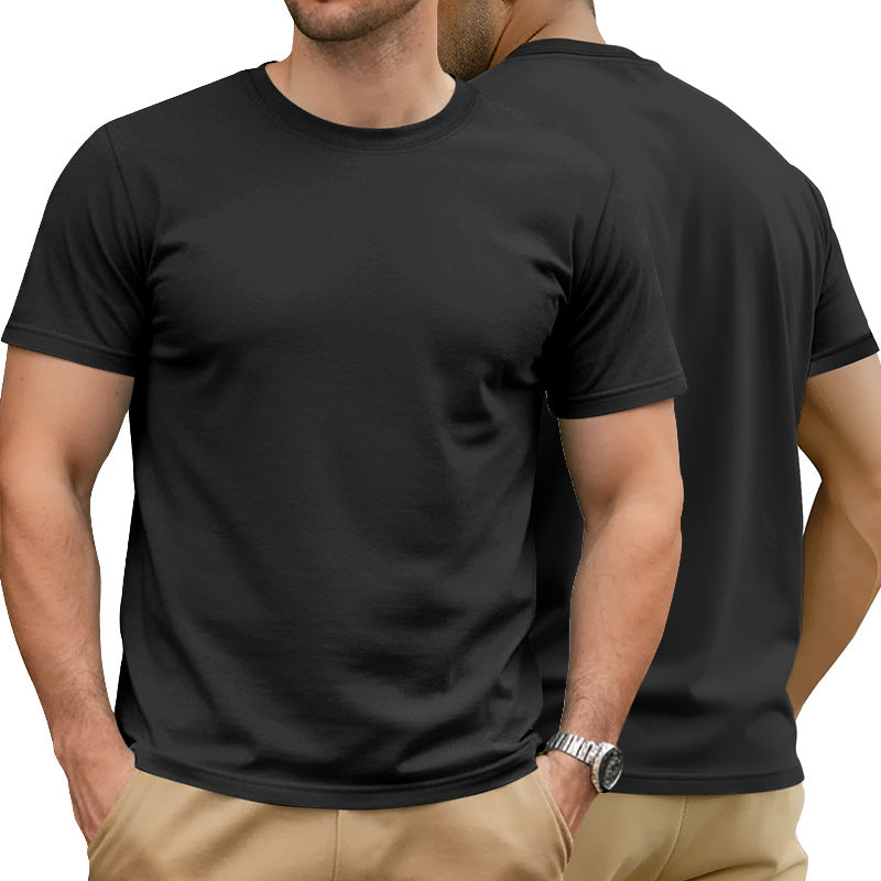 Men's Nan Basic Short Sleeve T-Shirt made of high-quality cotton blend with round neck, flat seams, and regular fit StylebySassy