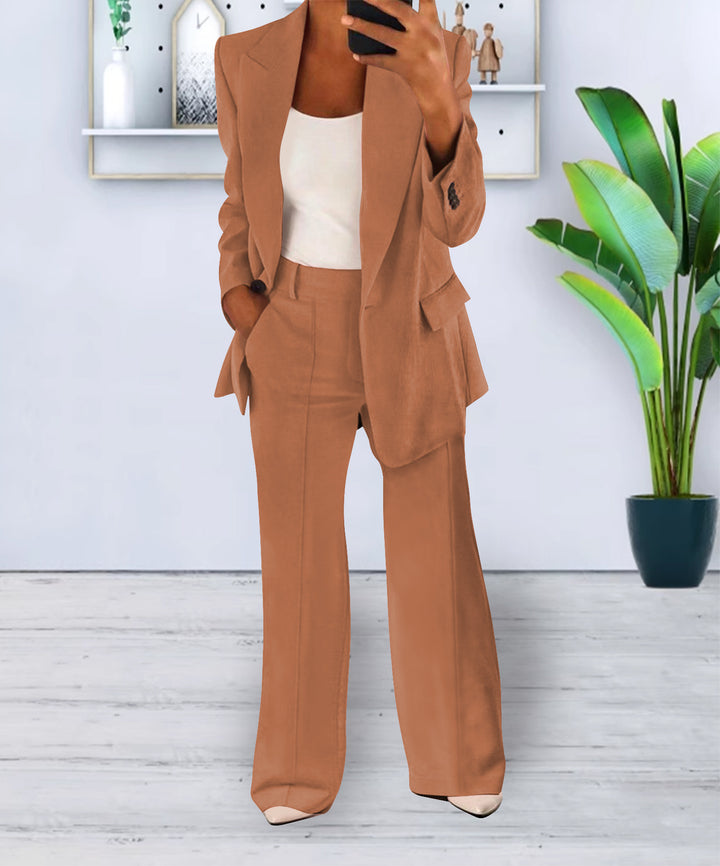 Women's Two-Piece Suit with Button-Front Blazer