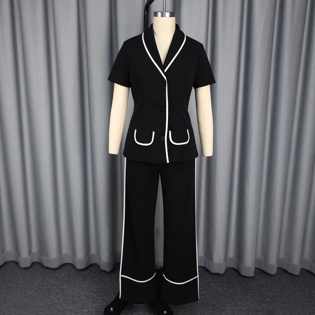 Women's Elegant Blazer Set with Contrasting Accents StylebySassy