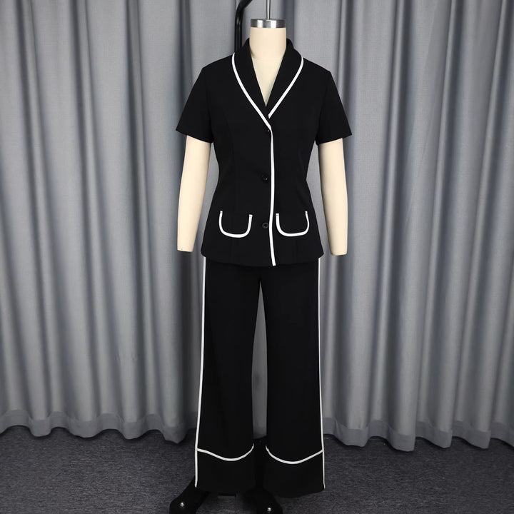 Women's Elegant Blazer Set with Contrasting Accents StylebySassy