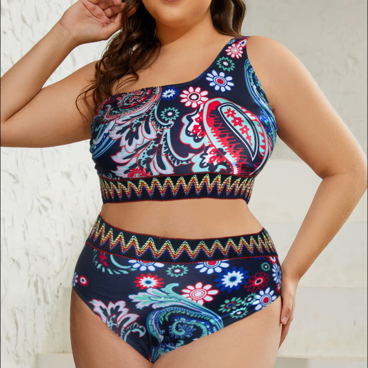 Women's Two-Piece Bikini Set with Fashionable High Cut and Floral Design StylebySassy